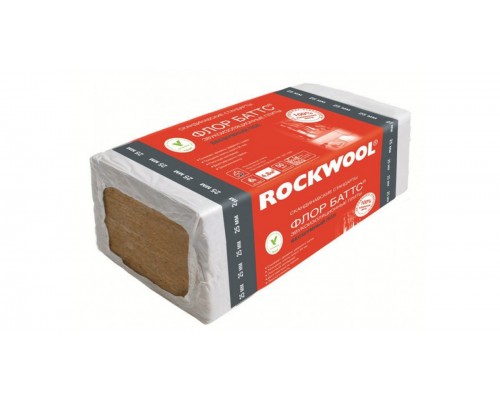 Утеплитель Rockwool Флор Баттс, 1000х600х25 мм (8 плит/4.8 м²)