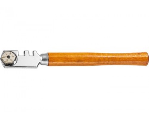 Стеклорез с деревянной ручкой, 6 роликов