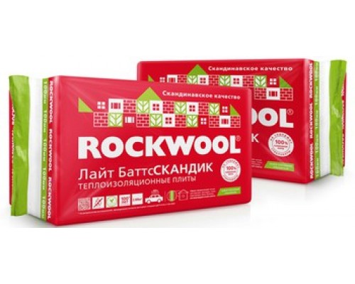 Утеплитель Rockwool Лайт Баттс Скандик, 800x600х100 мм (6 плит/2.88 м2)