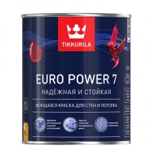 Краска интерьерная латексная Tikkurila Euro Power 7 (белая), 2,7 л