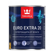 Краска интерьерная для влажных помещений Tikkurila Euro Extra 20 A (белая), 0.9 л