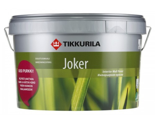 Краска интерьерная акрилатная Tikkurila Jocker A (белая), 9 л