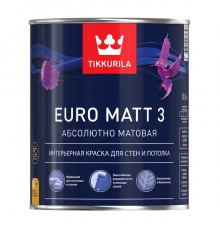 Краска интерьерная латексная Tikkurila Euro Matt 3 (белая), 0.9 л