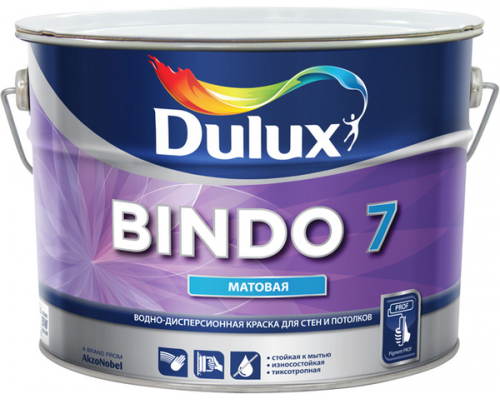 Краска интерьерная латексная Dulux Bindo 7 (белая), 10 л