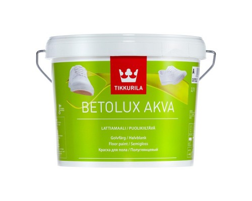 Краска интерьерная полиуретан-акрилатная для полов Tikkurila Betolux Akva C (полупрозрачная), 2,7 л