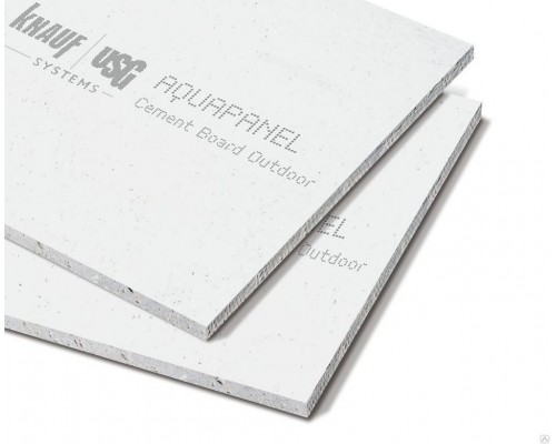 Цементная плита Аквапанель наружная 2400х1200х12,5 мм, Кнауф