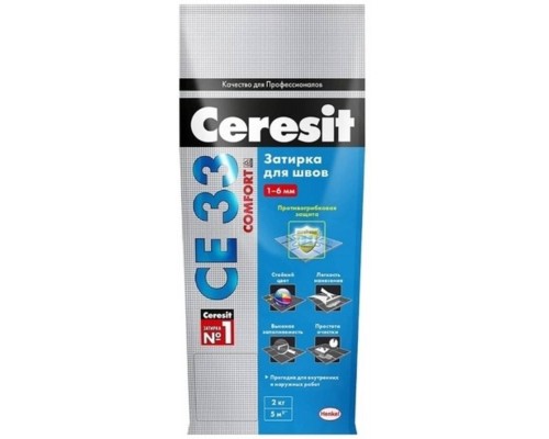 Затирка с противогрибковым эффектом Ceresit СЕ 33 Comfort 34 (розовая), 2 кг