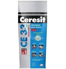 Затирка c противогрибковым эффектом Ceresit СЕ 33 Comfort 04 (серебристо-серая), 2 кг