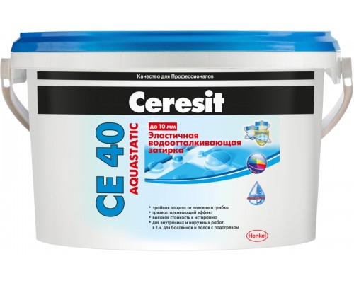 Затирка водоотталкивающая Ceresit CE40 Aquastatic 13 (антрацит), 2 кг
