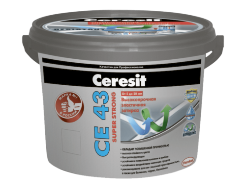 Затирка водоотталкивающая Ceresit CE43 Super strong 13 (антрацит), 2 кг