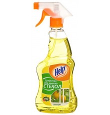 Средство для мытья стекол с распылителем Help (лимон), 500 г